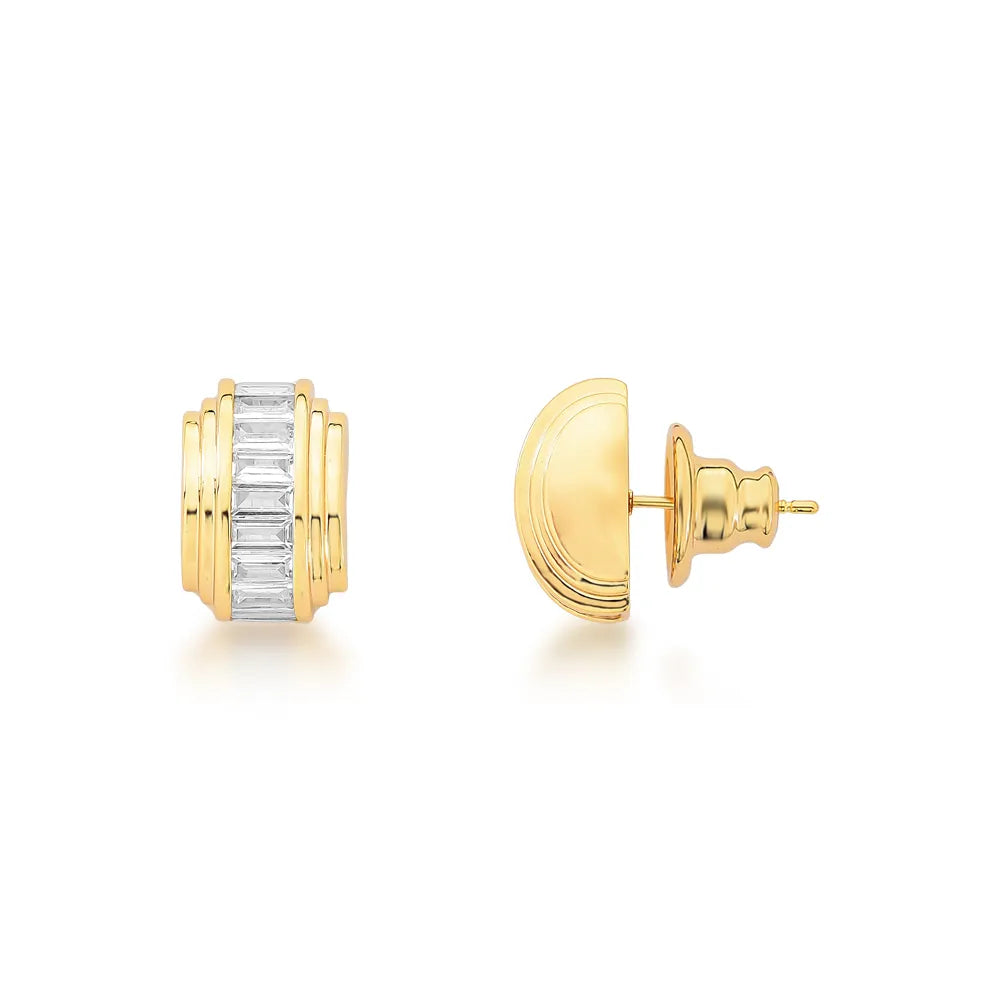 Brinco Dourado com Zircônias Secret Garden Slim