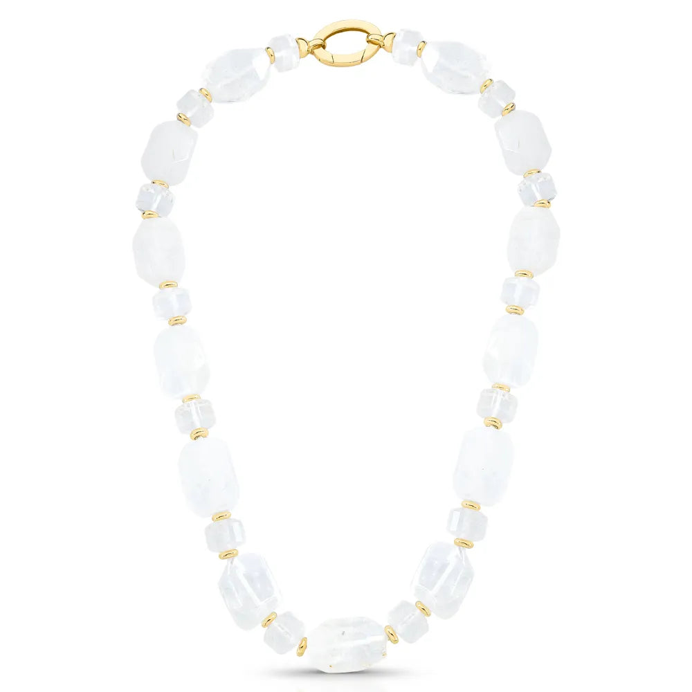Colar Dourado com Quartzo Stones Dual Quartz