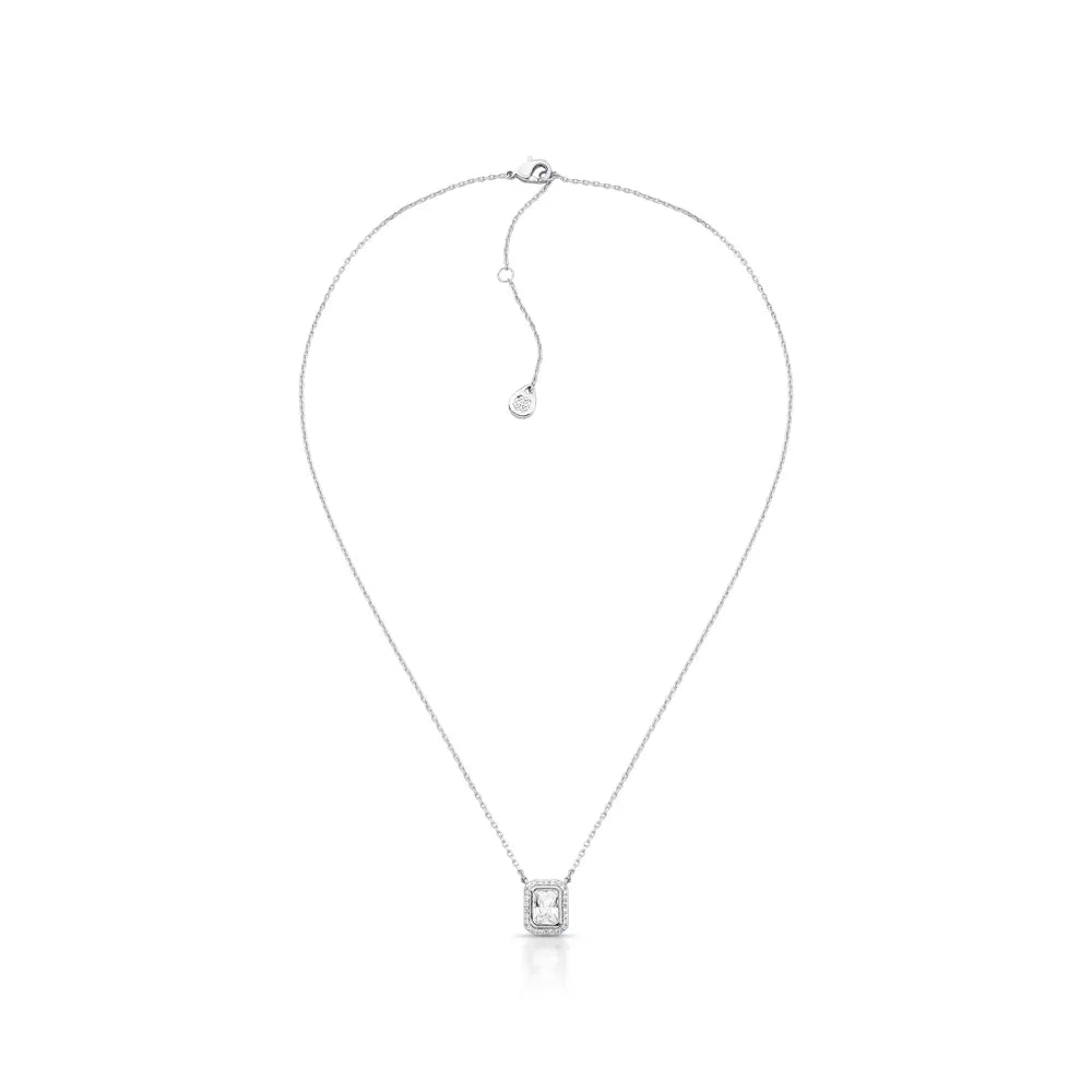 Colar Prateado Delicado com Zircônias Princess