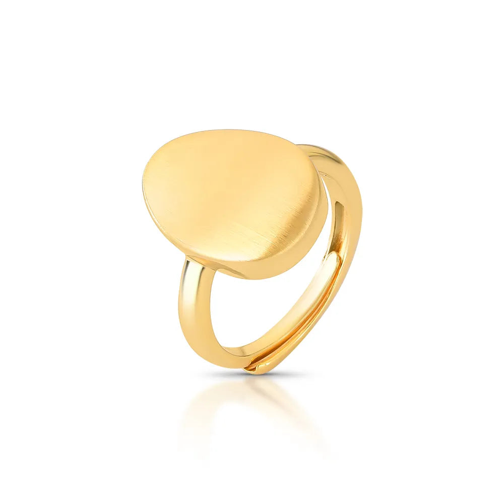 Anel Dourado Fosco Minimalista Shape Slim