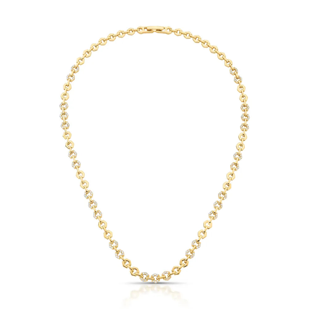 Colar Curto Dourado Zircônia Element Links