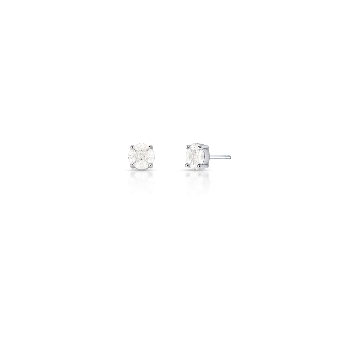 Brinco Redondo Moissanite 3X3MM Prata 925
