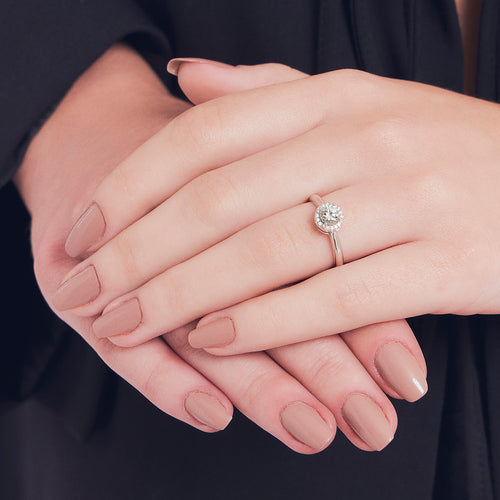 Anel Pedra Moissanite 5MM Prata 925