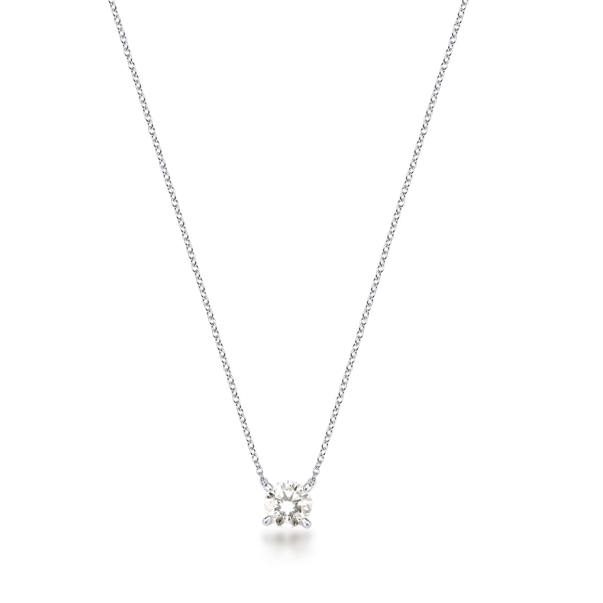 Colar com Pingente Pedra Moissanite Redondo 6.5MM Prata 925