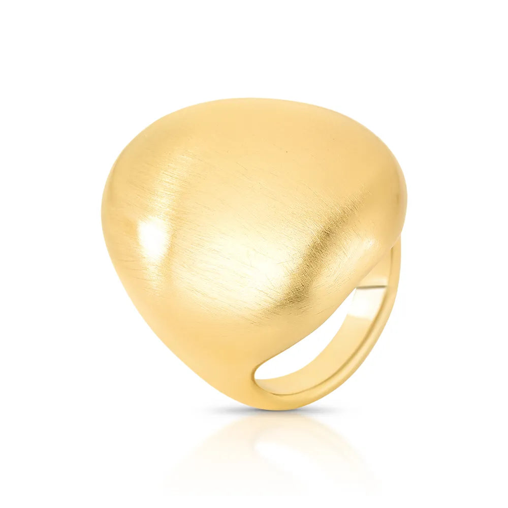 Anel Dourado Statement Orgânico Botton Long Dourado Fosco