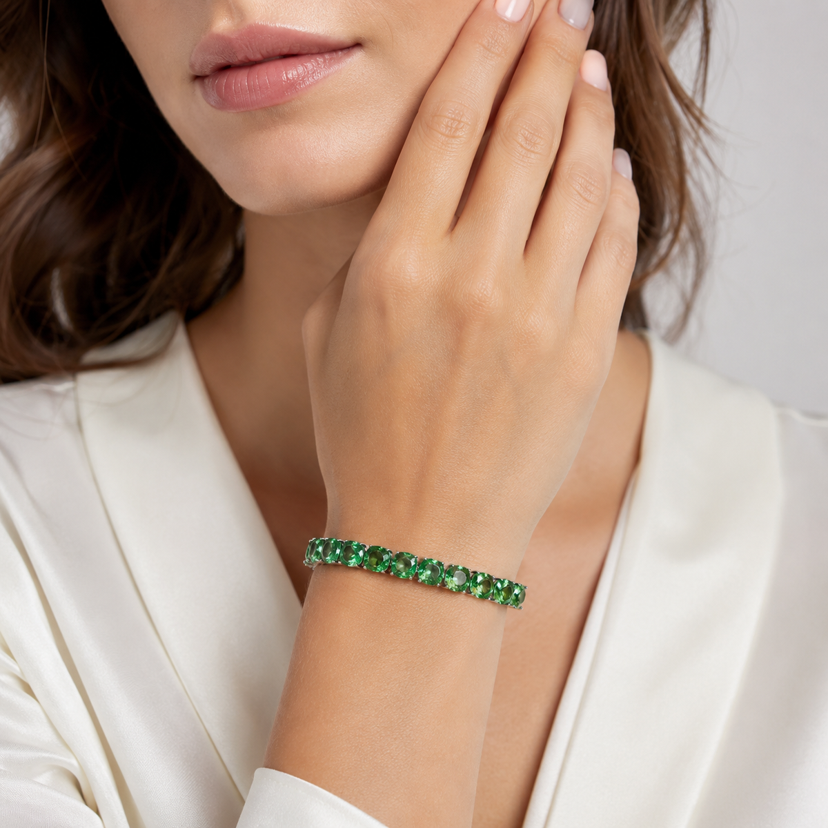 Bracelete Candy Cravado com Gemmas Verde