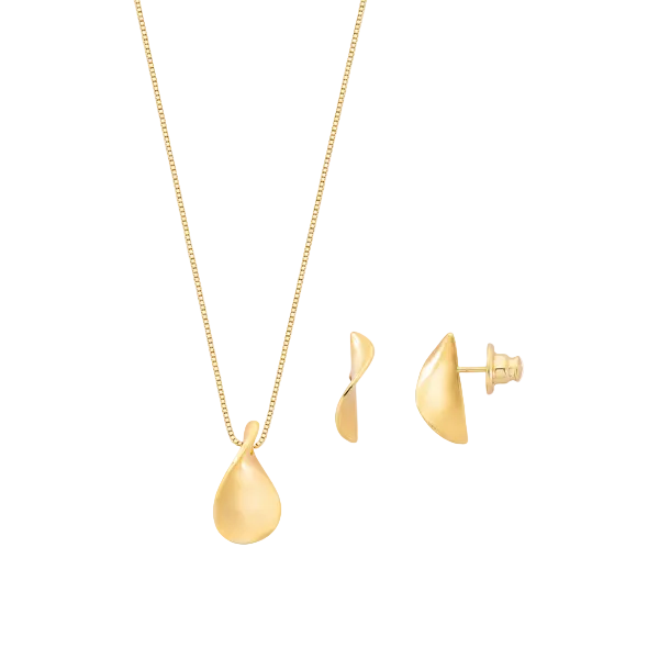 Conjunto Dourado Curved Clássico Fosco
